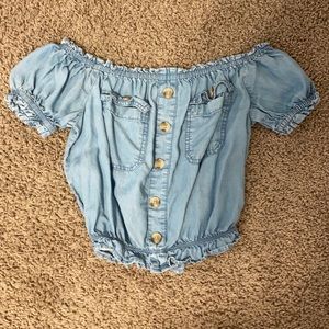 Blue crop top